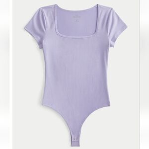 Hollister Soft Stretch Seamless Fabric Square Neck Purple Bodysuit Women's Small